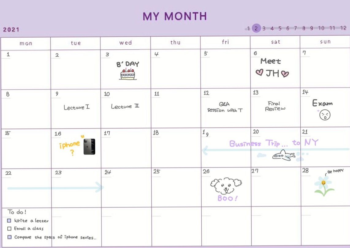 📍 💎 stay inspired all year long: Monthly Planner Free Template | Miming Factory Design