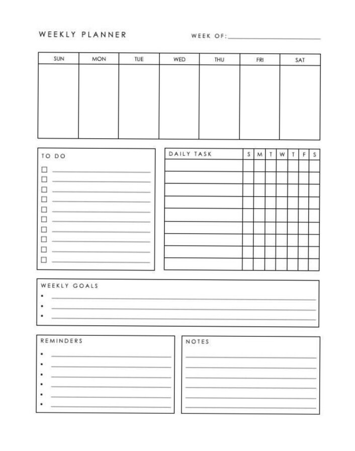 🎀 ☁️ stay inspired all year long: Afdrukbaar Weekplanner voor Creatieve Organisatie