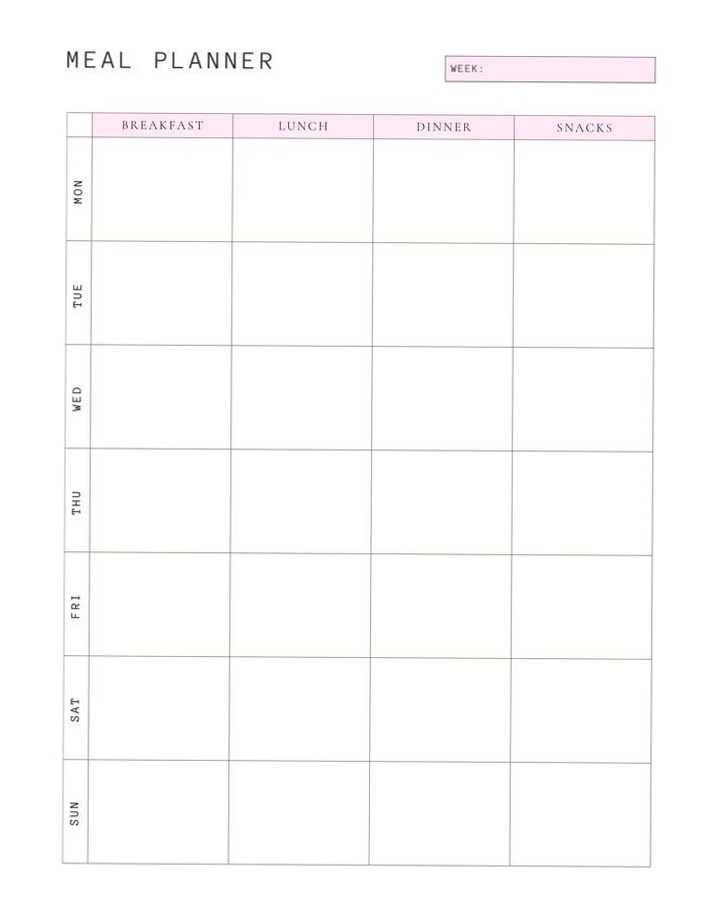 🥂 💍 stay inspired all year long: Printable Meal Schedule 2026 Minimalist Planner Design