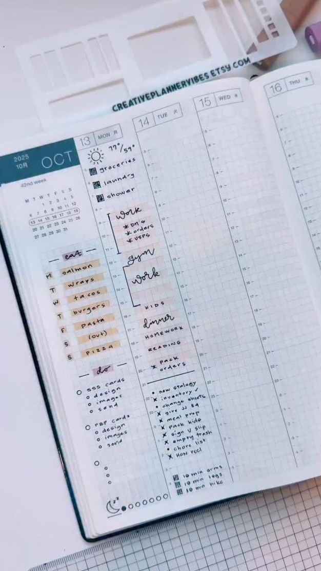 📊 📊 stay inspired all year long: Hobonichi HON Weekly Layout — Stencils & Links