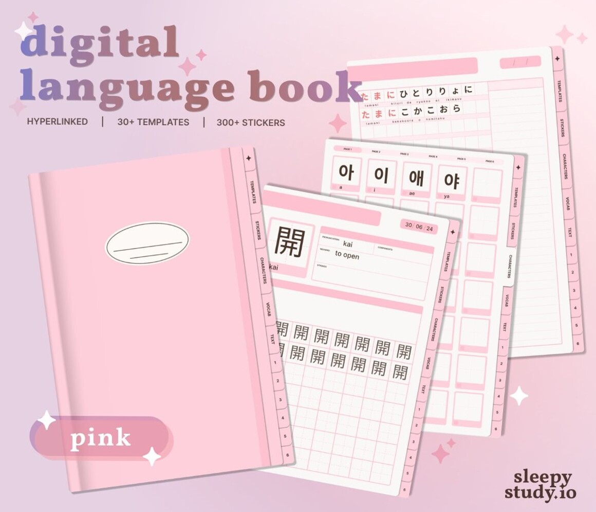📁 📁 stay inspired all year long: Pastel Pink Language Book: Alphabet & Vocabulary Designs