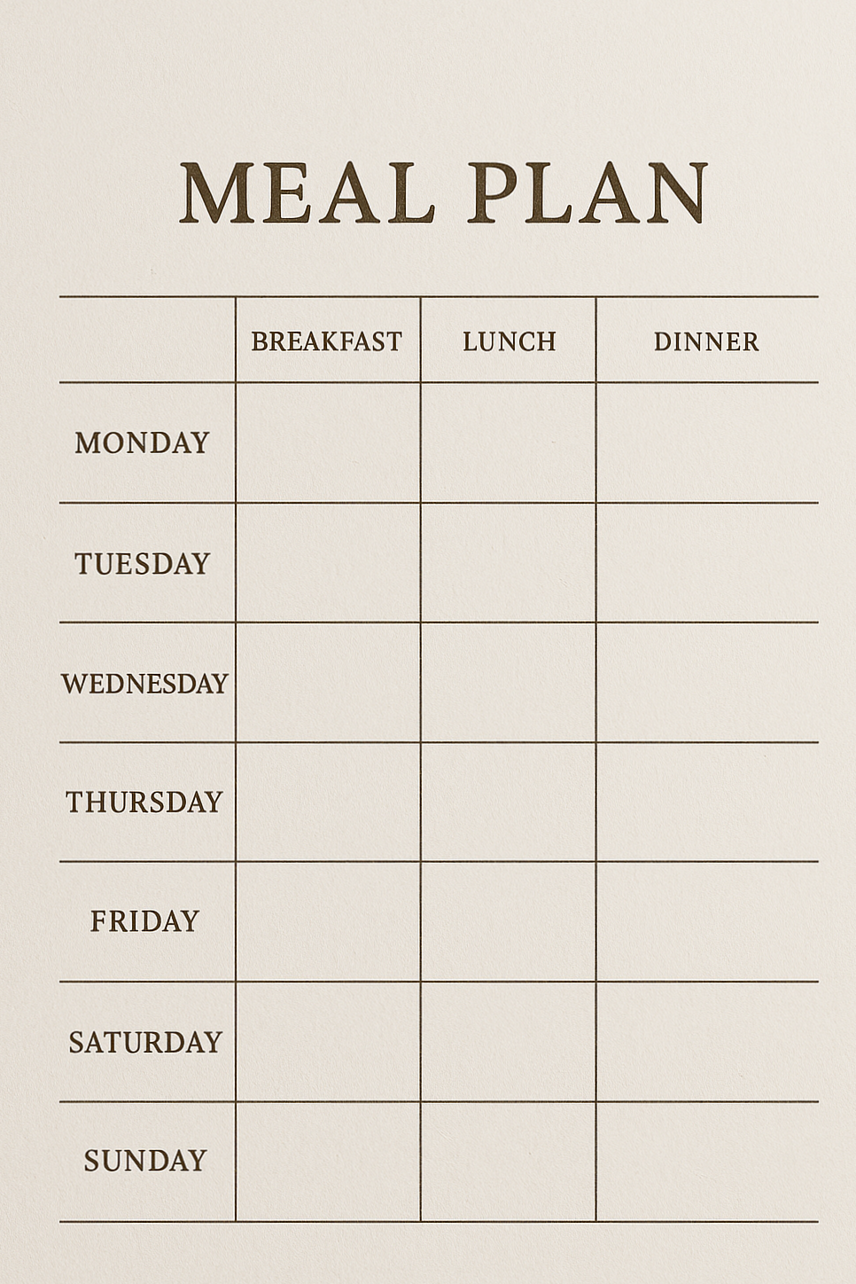 🖇️ 📌 stay inspired all year long: Minimalist Weekly Meal Plan Template | Clean Design | Digital Planners | Creative Assets
