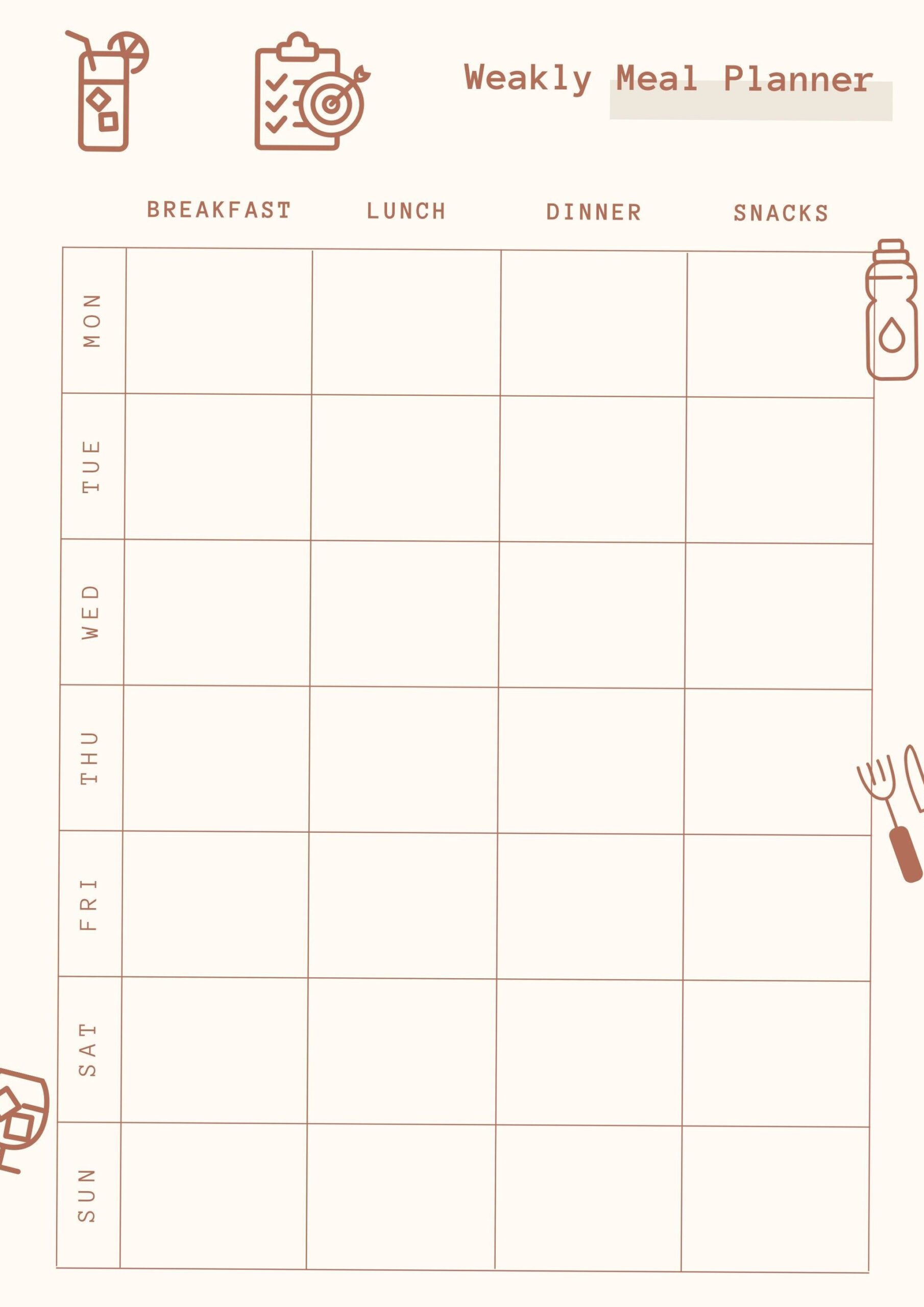 🍰 🍰 stay inspired all year long: Weekly Meal Planner Digital Download | Creative Design