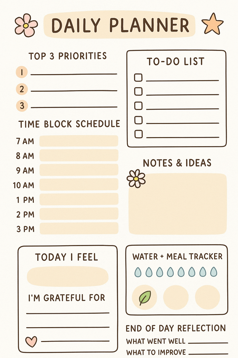 ☁️ 🎀 stay inspired all year long: Organize Your Day with This Digital Daily Planner Design