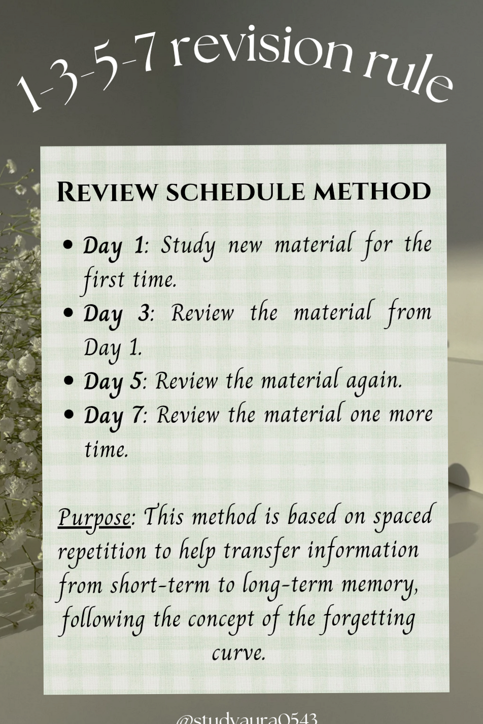 🥂 🌸 stay inspired all year long: 1357 Rule for Revision | Study Hack for Maximum Retention