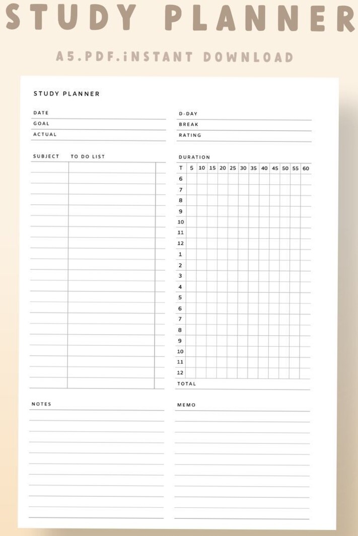 💎 🎨 stay inspired all year long: Mono Planner | Estudio y Apuntes Plantilla Imprimible