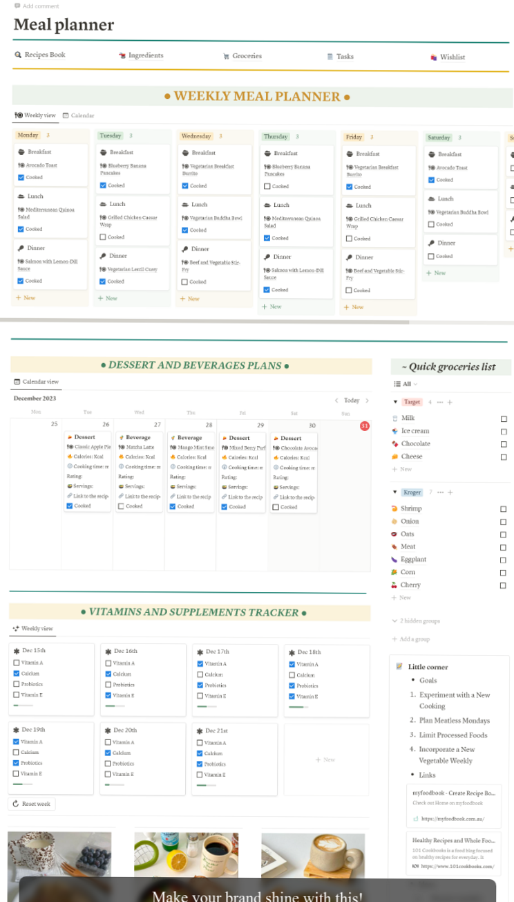 👰 🍰 stay inspired all year long: Creative Meal Planner for Healthy Living