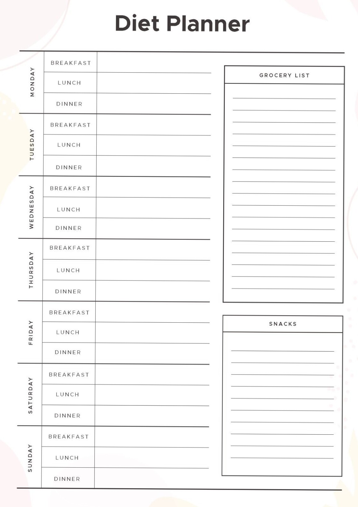 🍰 💍 stay inspired all year long: Printable Weekly Meal Planner & Grocery List Template