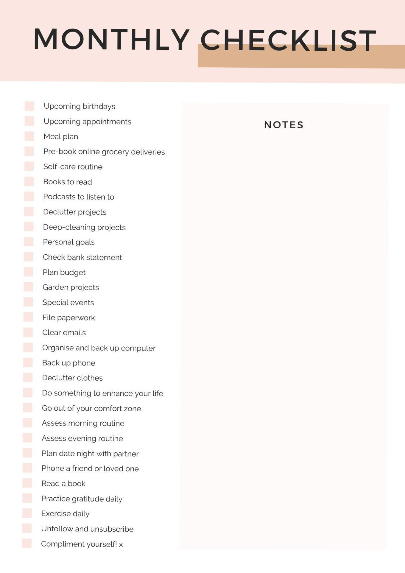 ☁️ 🌿 Streamline Your Month: Free Printable Checklist & Planning Tips | no-stress tracker