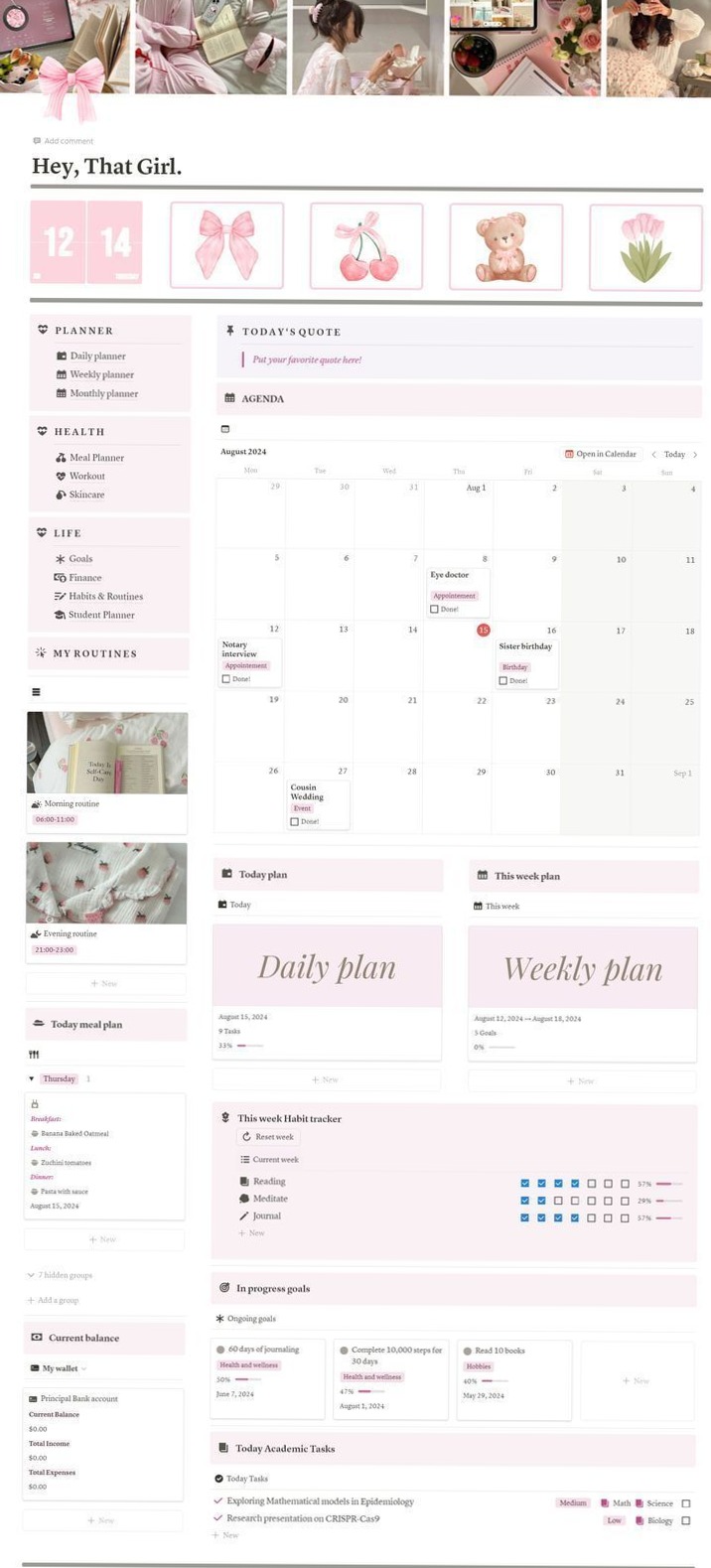 🥂 💌 Student Planner — Digital & Printable Free Templates | stay inspired all year long