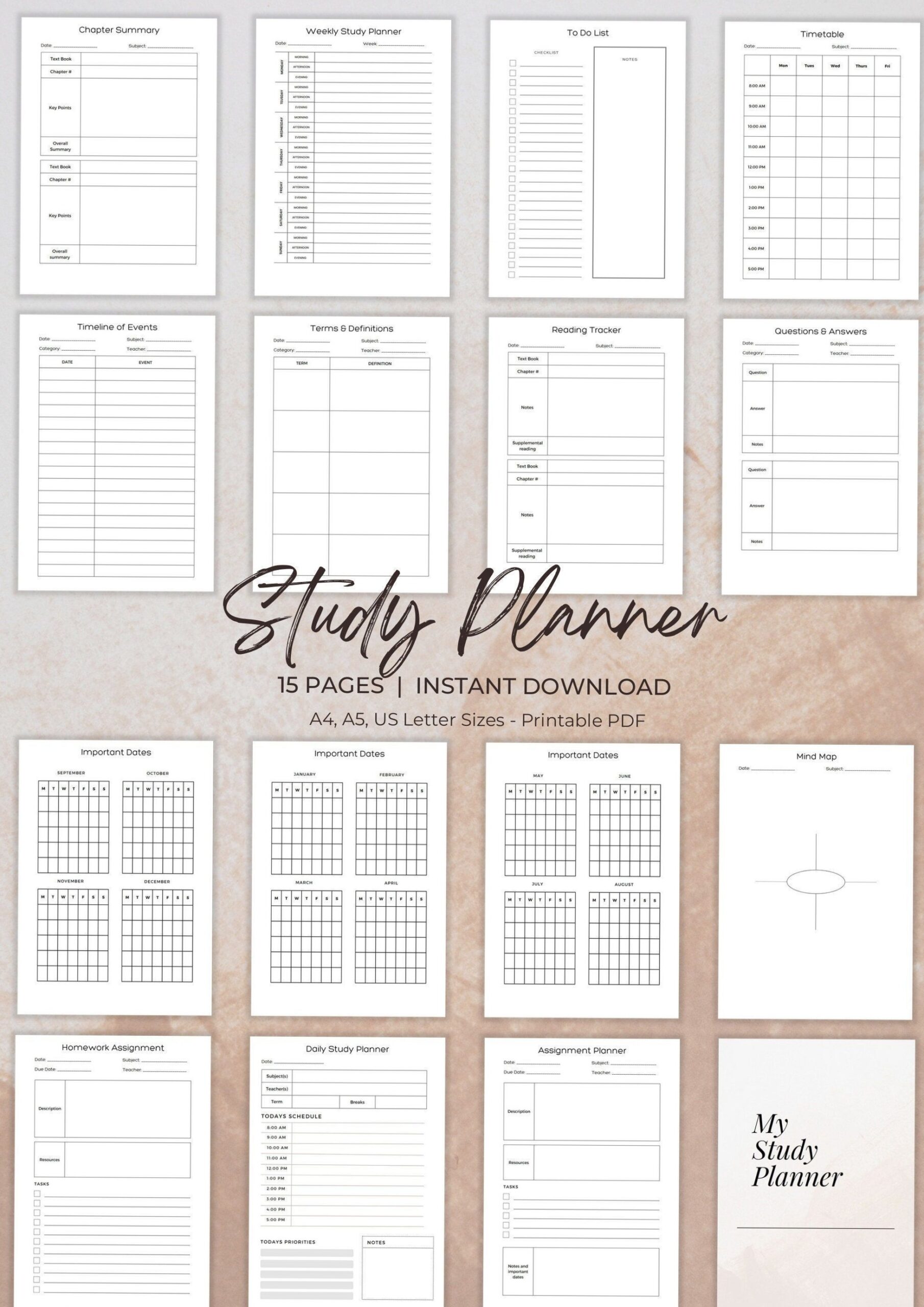 Study Planner | Academic & Revision Planner for Students — 📁 📅 stay inspired all year long