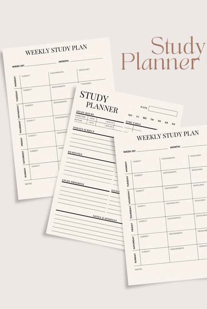 🌸 👰 Study Planner for Students | Weekly Organizer PDF | secret to staying productive