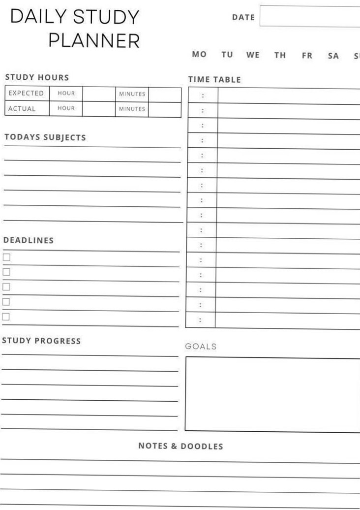 🖌️ 🎨 Study Planner Printable & Assignment Tracker | Planner Ideas | seamless organization hack