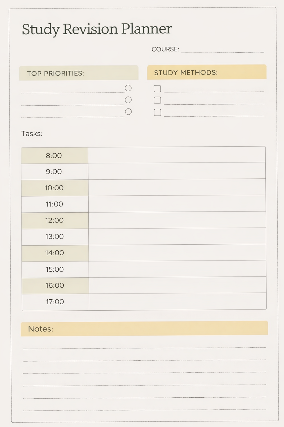 ✨ 🎀 Study Planner Template – Free Printable for Students | secret to staying productive