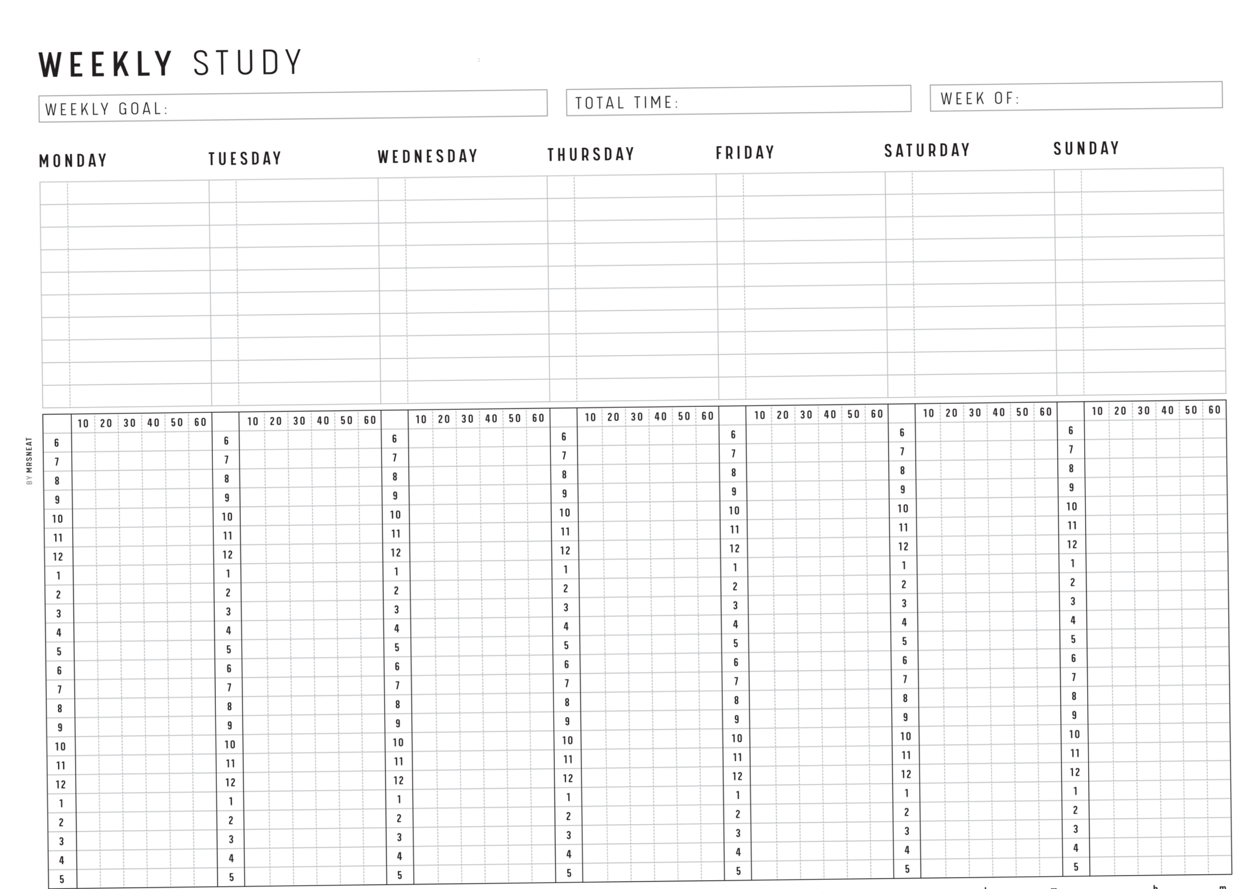 📝 📌 Study Planner Template Printable | Stay Inspired Year-Round | romanticize your routine