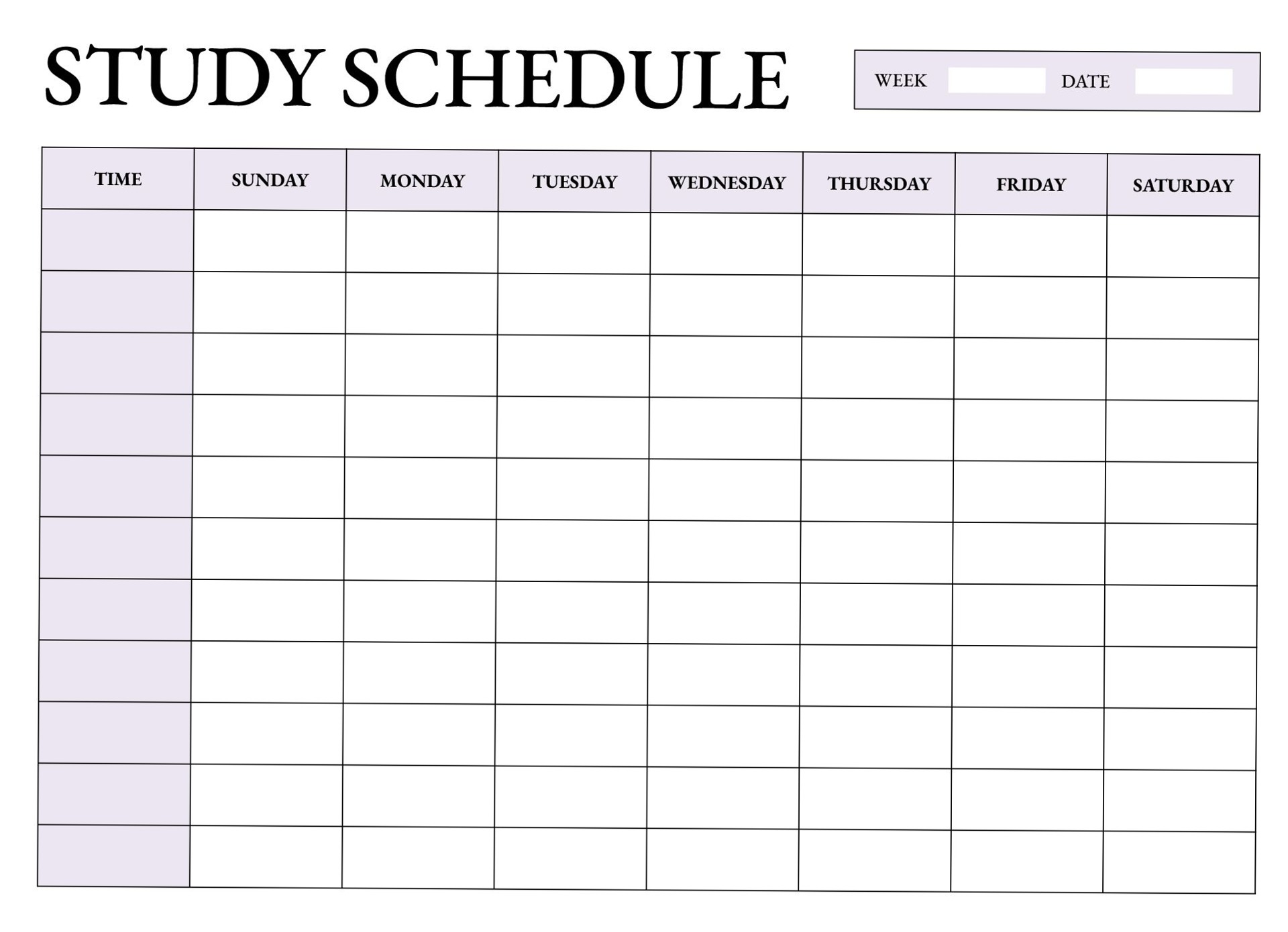 Study Schedule Free Google Docs Template — 📁 📅 dream life manifestation