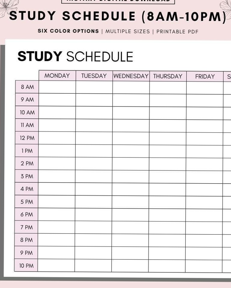 📍 🎨 Study Smart: Minimalist Timetable Set | A4/A5/Letter | Weekly & Hourly | Sun/Mon Start | Print Now | romanticize your routine