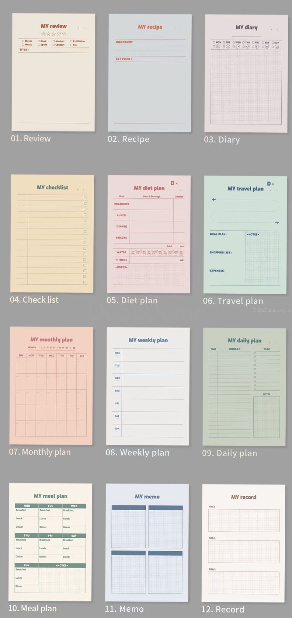 Studying Stationary Collection for Digital Design & Planners — 🪄 📍 dream life manifestation