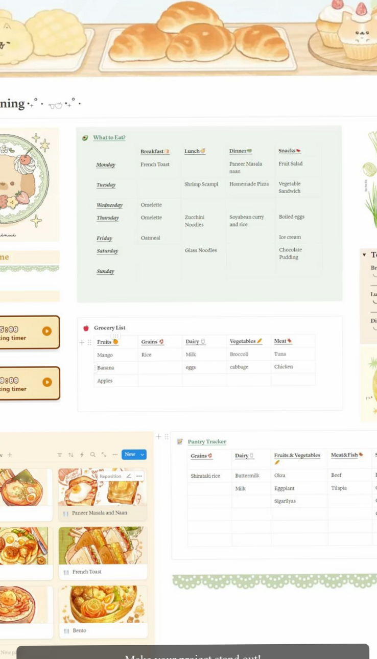 Stylish Notion Food Journal for Meal Planning & Digital Design — 📊 📅 game-changing digital system