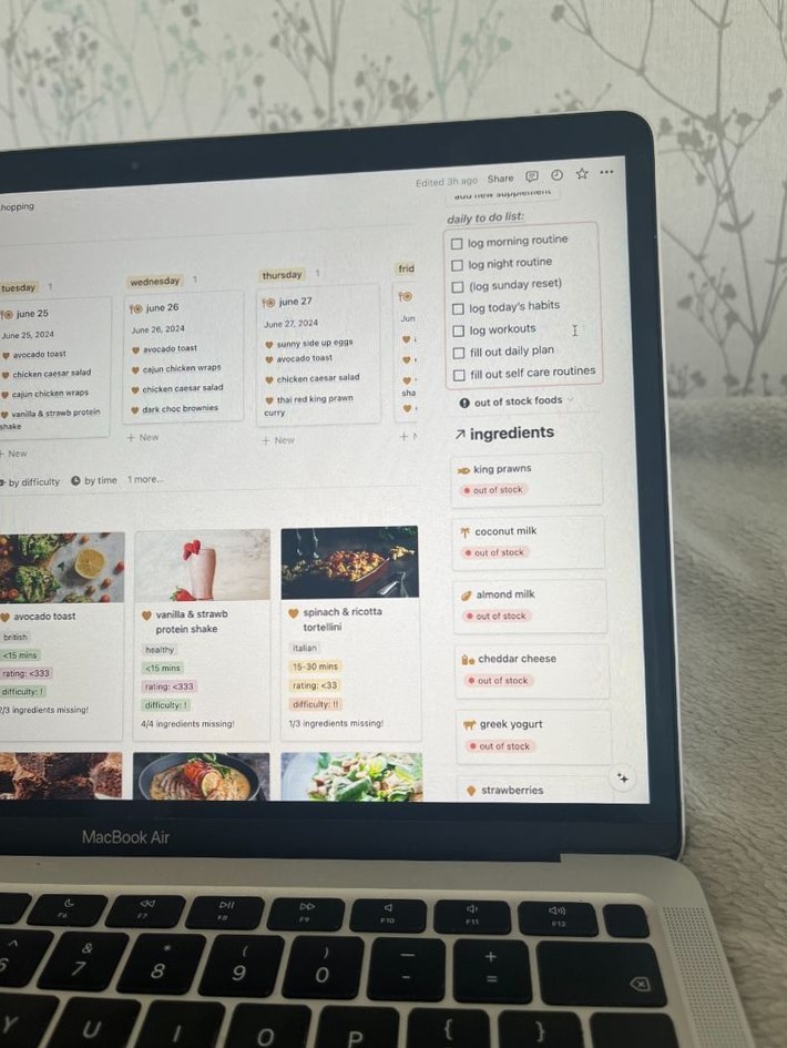 Super Cute Notion Meal Planner + Recipes & Shopping Lists! — 🌈 🌈 game-changing digital system
