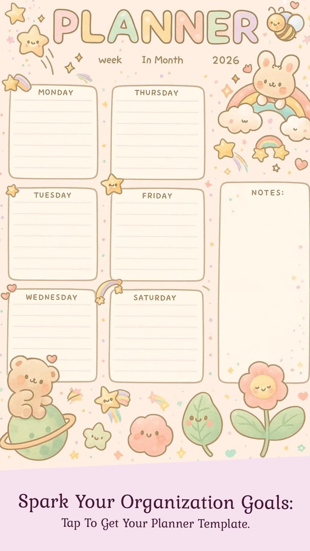 Sweet Weekly Planner for Productive Lift Off — ☁️ 🤍 stay inspired all year long