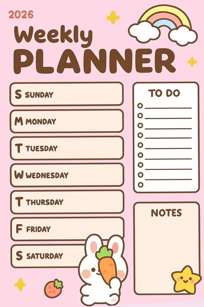 The Bubbly Pink Weekly Planner — Super Cute & Organized Weeks — 💍 🌸 secret to staying productive