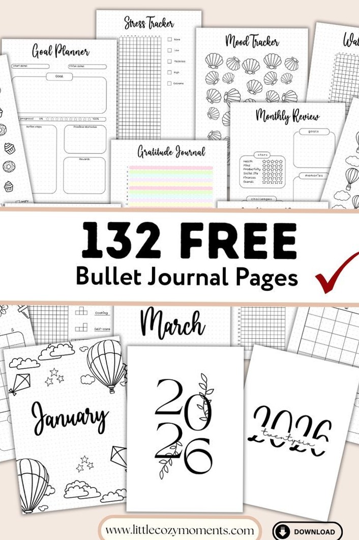 The Free 2026 Bullet Journal Bundle You Need to Organize — 💍 🌸 secret to staying productive