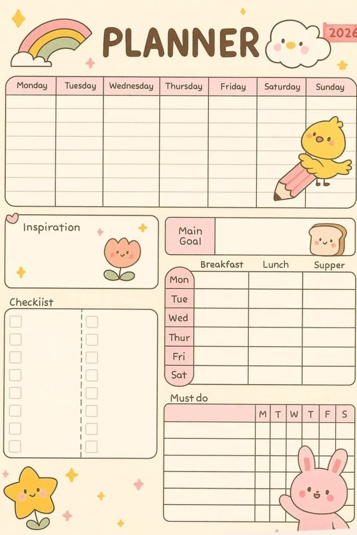 The Ultimate Weekly Planner for Organization & Cuteness — 📁 📅 secret to staying productive