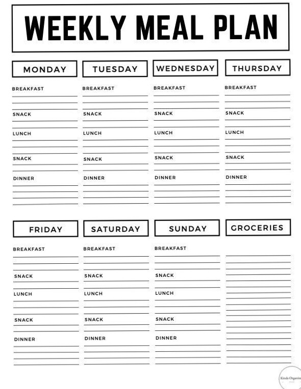 ☁️ ☁️ The Weekly Meal Planner — Kinda Organized Printable Lists | secret to staying productive