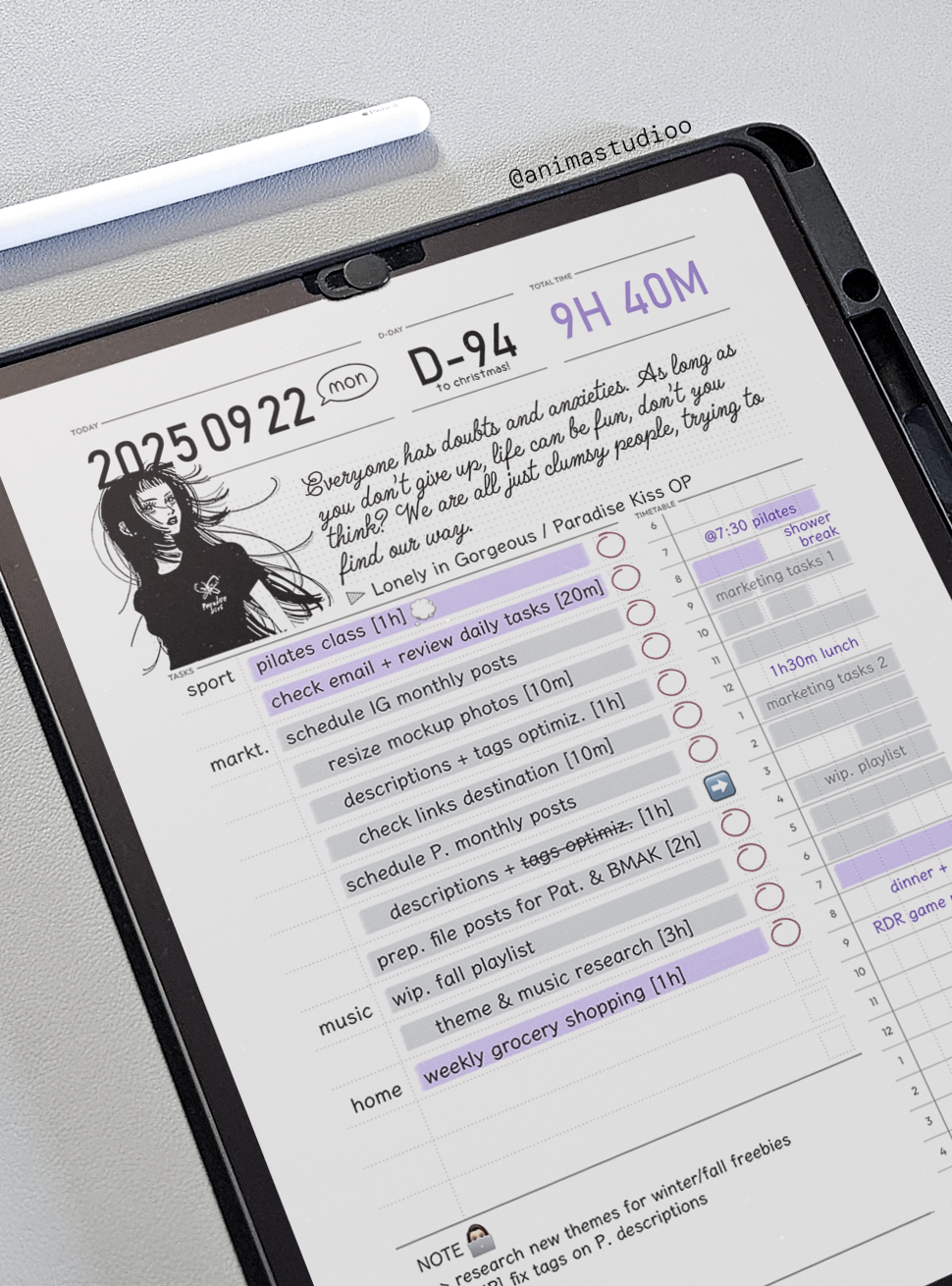 Today’s Setup Hyperlinked 10 Minute Digital Planner for GoodNotes + iPad — 🌈 🪄 romanticize your routine