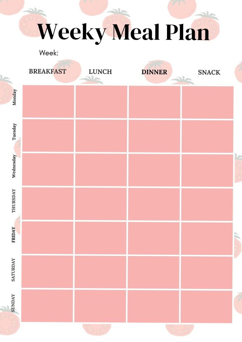 💎 🖌️ Tomato Meal Planner Background — Digital Design Asset | stay inspired all year long