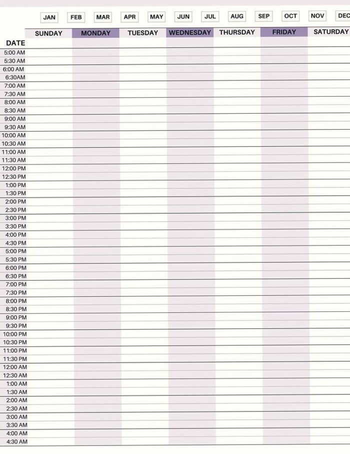 💍 👰 Track Every Hour of Your Day with This Free 24-Hour Planner | secret to staying productive