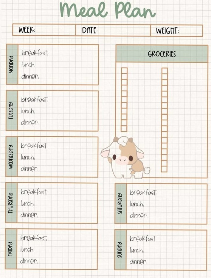 🖇️ 📌 Track Your Meal Planner Design | Creative Digital Asset | secret to staying productive
