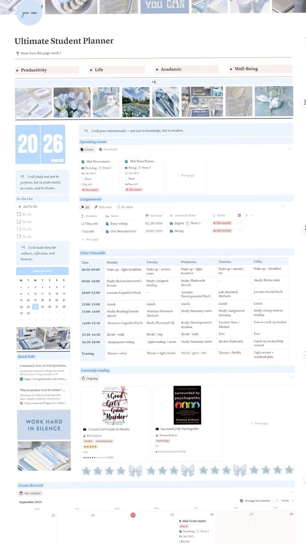 🕯️ 🎀 Ultimate Aesthetic Student Planner for Notion | 2026 efficiency hack