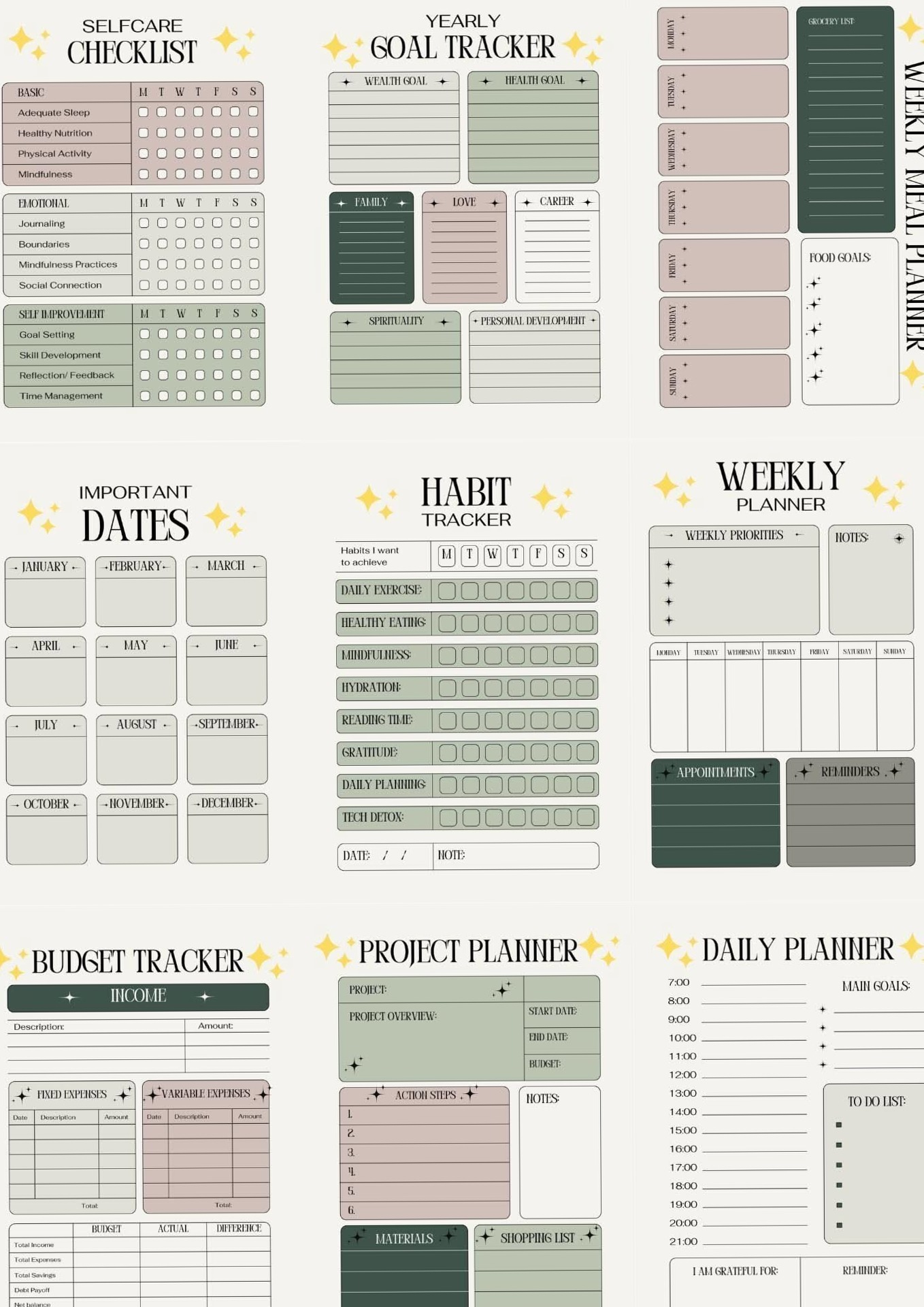🍰 🌸 Ultimate Daily Planner for Budgeting & Habits Tracking | secret to staying productive