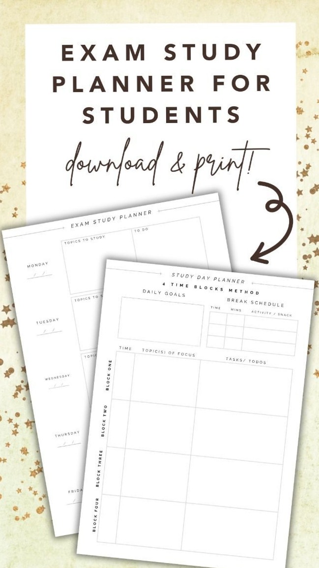 ✨ 🕯️ ultimate printable checklist: Exam Study Planner | Printable Notion Course Planner Guide