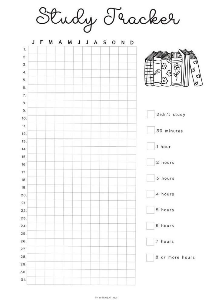 🌿 ☁️ ultimate printable checklist: Student Journal — Yearly Study Plan & Checklist for Samsung Note