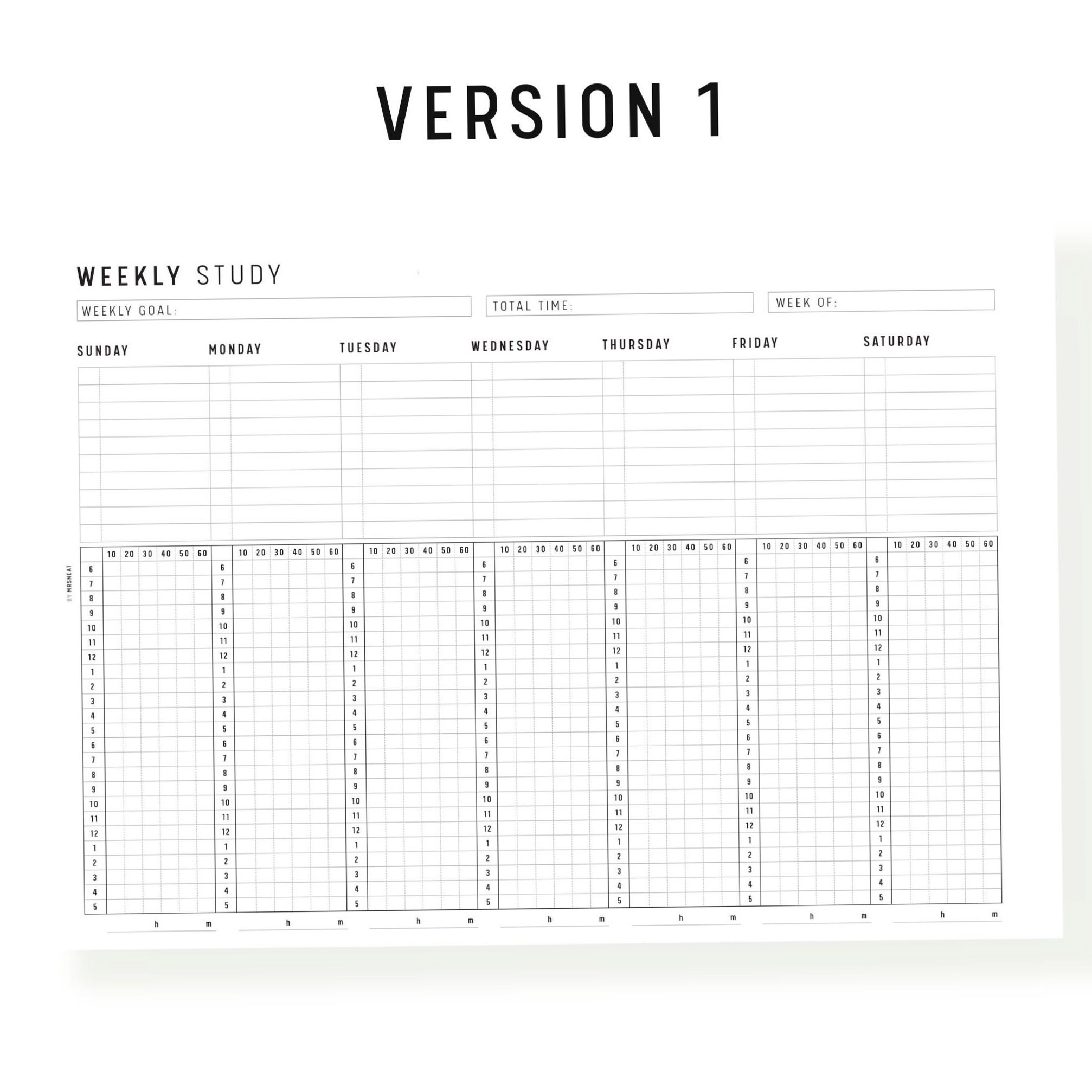 ✨ 🕯️ ultimate printable checklist: Weekly Study Tracker for Productive Planning | Digital Planner Asset