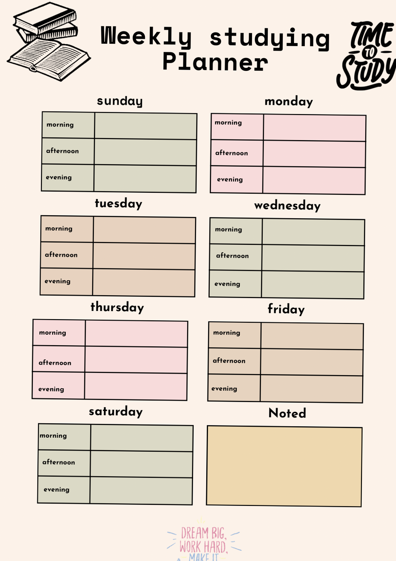 Ultimate Weekly Study Planner in Pink Lettering | Dream Life Manifestation — 🌸 💍 romanticize your routine