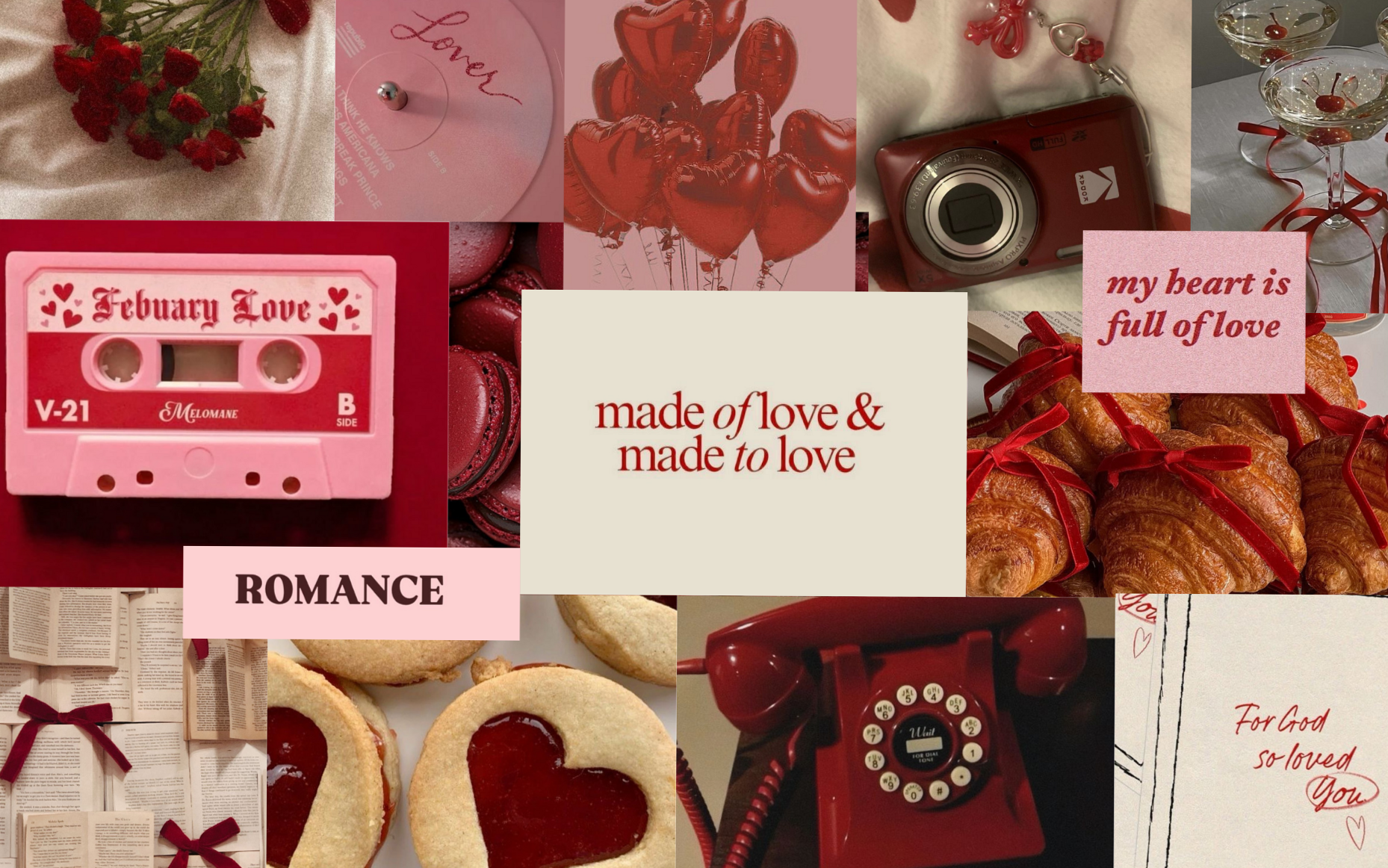 🪄 🖌️ Valentine Collage Wallpaper | Romantic Aesthetic Design | secret to staying productive