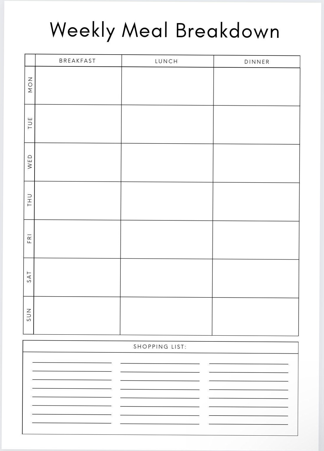 📅 📅 Weekly Meal Plan & Grocery List Templates | Etsy UK | stay inspired all year long