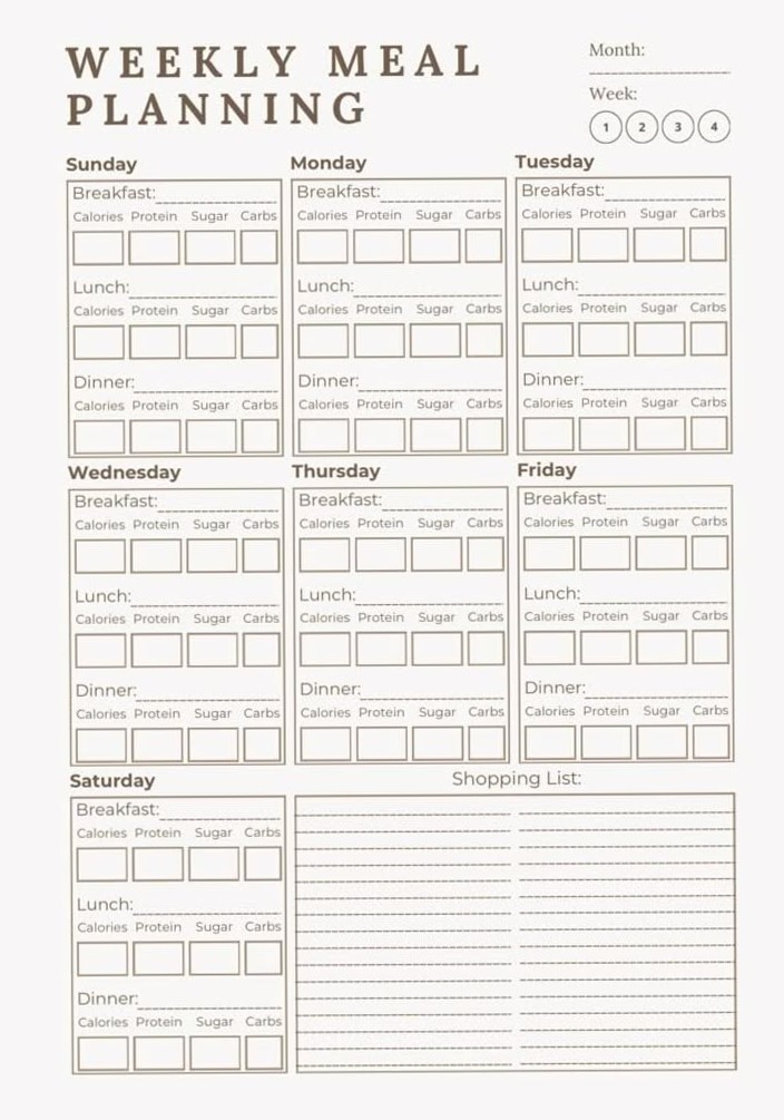 Weekly Meal Plan with Macro Tracker — 🎨 🌈 seamless organization hack