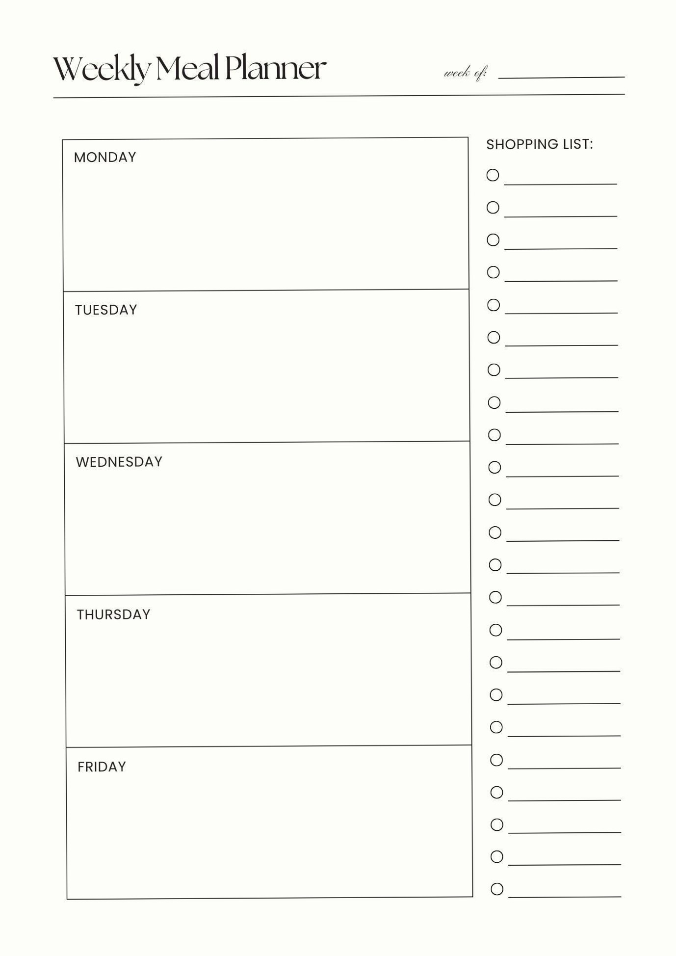 🖌️ 💎 Weekly Meal Planner | Clean Girl Aesthetic | Digital Design | stay inspired all year long