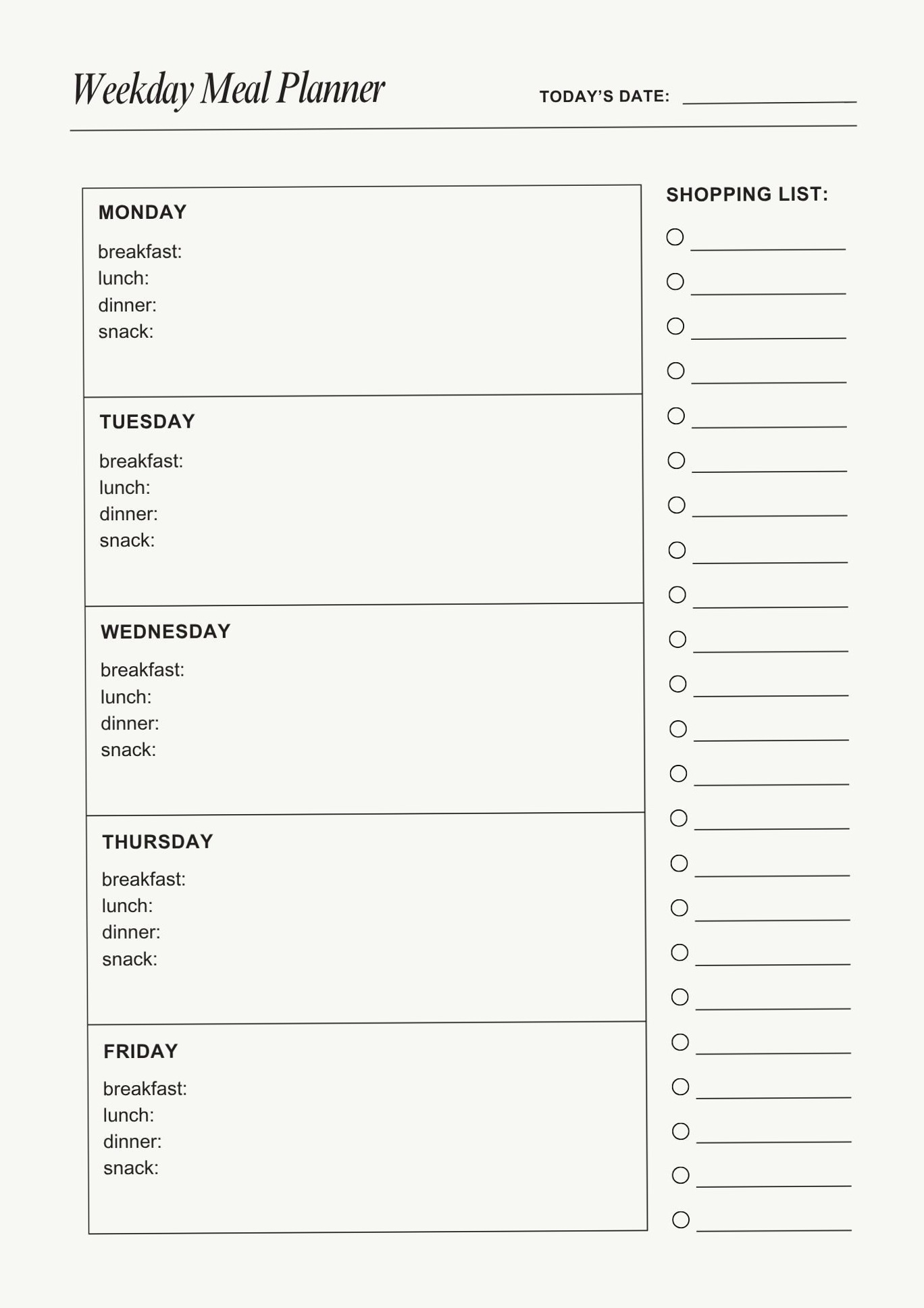 🎨 📍 Weekly Meal Planner | Digital Design & Creative Assets | dream life manifestation
