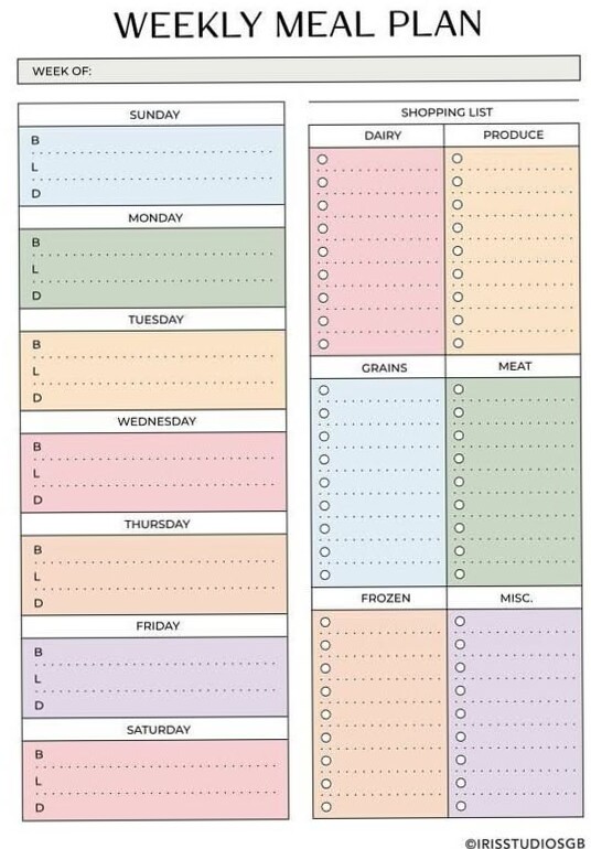 Weekly Meal Planner & Grocery List Template | Food Prep & Family Planning | Digital Planner Asset — 🎀 🕯️ dream life manifestation