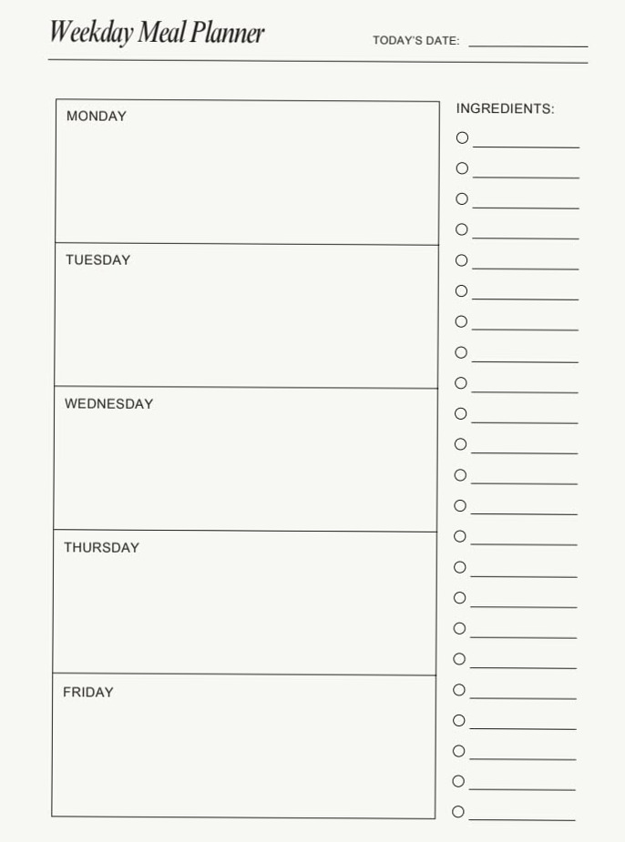 🍰 💍 Weekly Meal Planner PDF | Simple & Healthy Meal Planning | stay inspired all year long