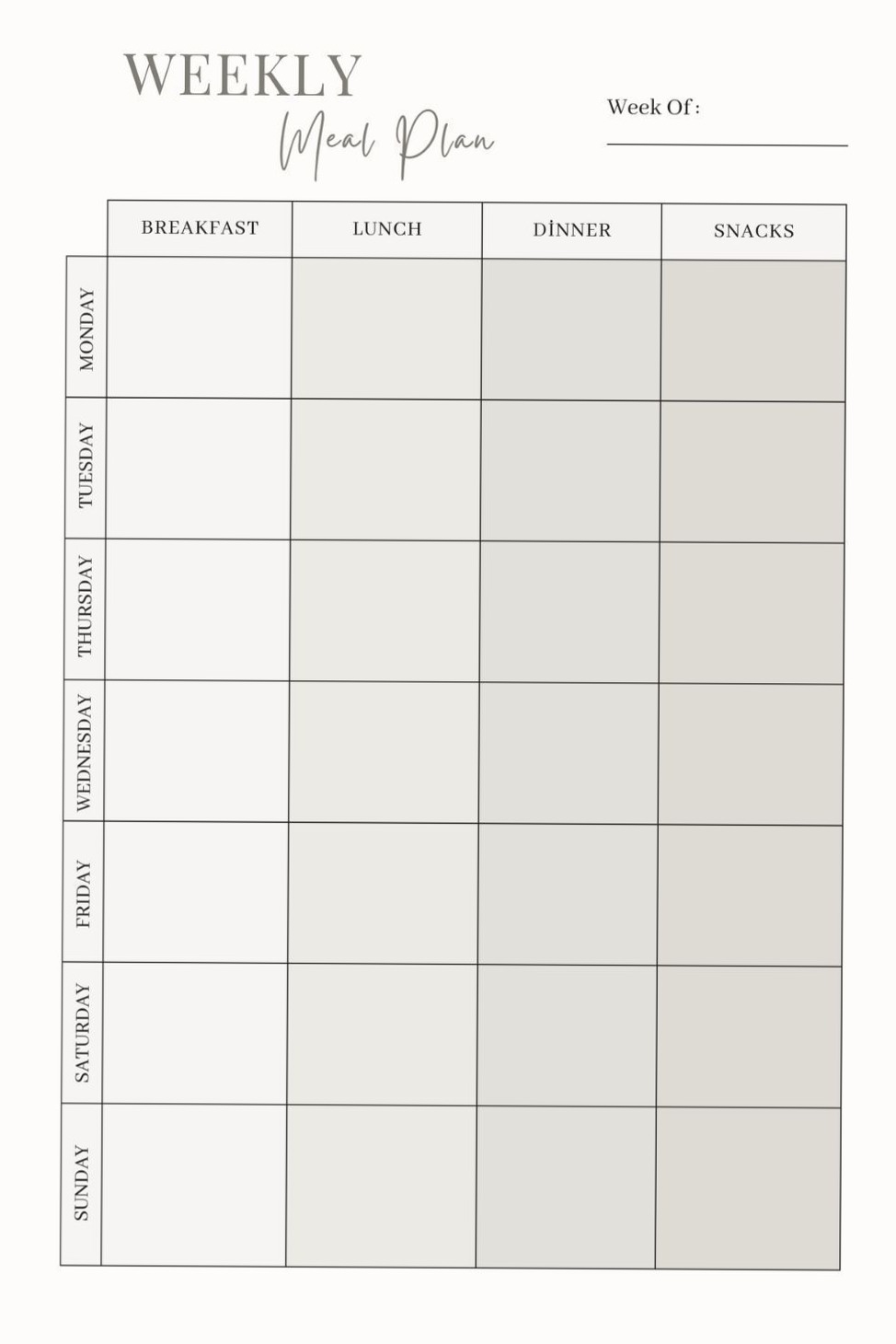 💍 💌 Weekly Meal Planner Printable #dayplannerprintable | stay inspired all year long