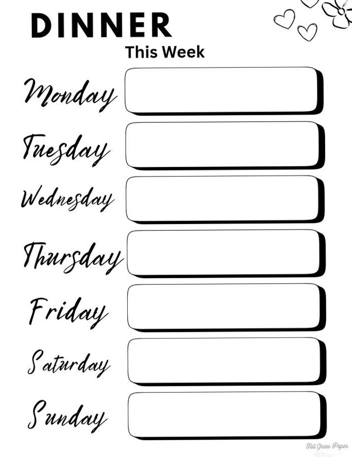 🖇️ 📝 Weekly Meal Planner Printable | Digital Design | Creative Planners | Organize Your Meals | secret to staying productive