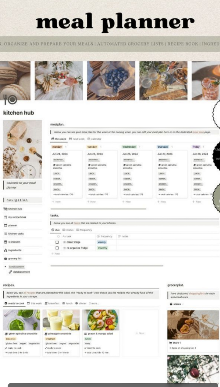 🪄 📍 Weekly Meal Planner & Recipe Journal in Notion | 2026 efficiency hack