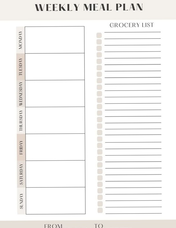 Weekly Meal Planner & Schedule | Organized Week at a Glance Printable Journal — 🍰 💍 stay inspired all year long